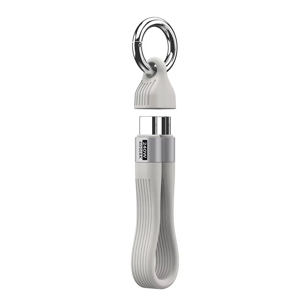 USB 4 Cable Portable Keychain 240W USB C Charging Cable 40Gbps Data Transfer Thunderbolt 4/3 8K@60Hz Video Display for iPhone16