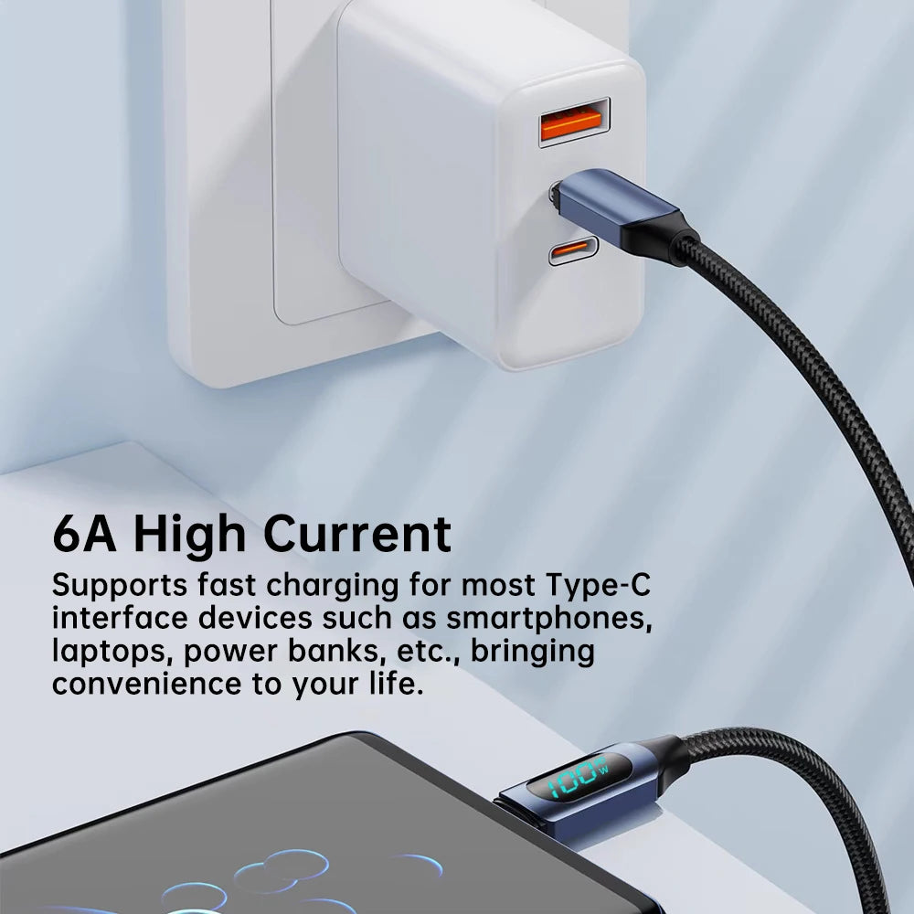 NNBILI Type C to Type C Cable 100W PD Fast Charging Charger USB C to USB C Display Cable For POCO f3 Realme Macbook iPad