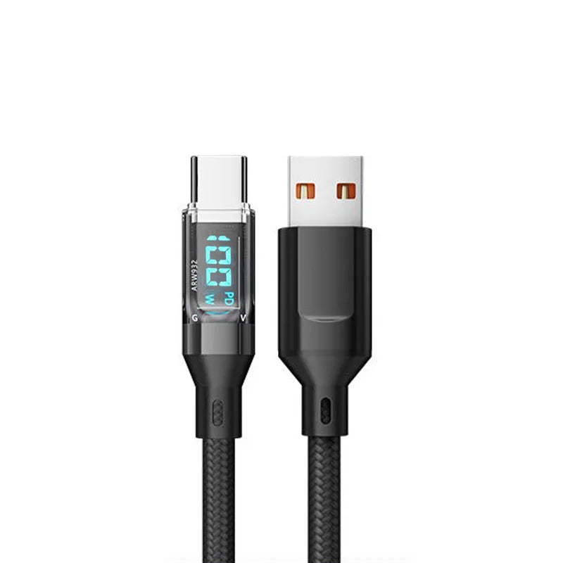 OOZCC LCD Watt Display Cable, 120W Super Fast Charging USB Type C Cable Data Transfer, USB A to Lightning for IPhone14 Pro Max