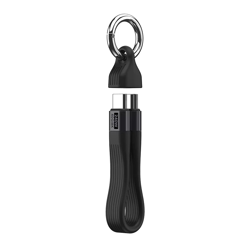 USB 4 Cable Portable Keychain 240W USB C Charging Cable 40Gbps Data Transfer Thunderbolt 4/3 8K@60Hz Video Display for iPhone16
