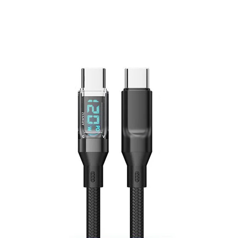 OOZCC LCD Watt Display Cable, 120W Super Fast Charging USB Type C Cable Data Transfer, USB A to Lightning for IPhone14 Pro Max