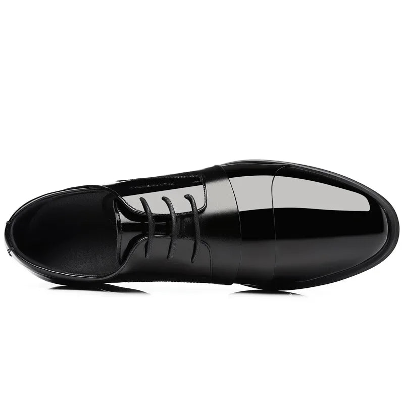 Business Formal Casual Shoes British Trendy Groom's True Leather Increased Inner Heel Korean Style Wedding Shoes Men's Summer So