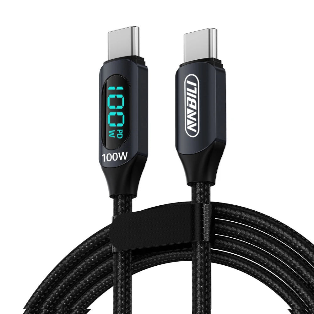 NNBILI Type C to Type C Cable 100W PD Fast Charging Charger USB C to USB C Display Cable For POCO f3 Realme Macbook iPad