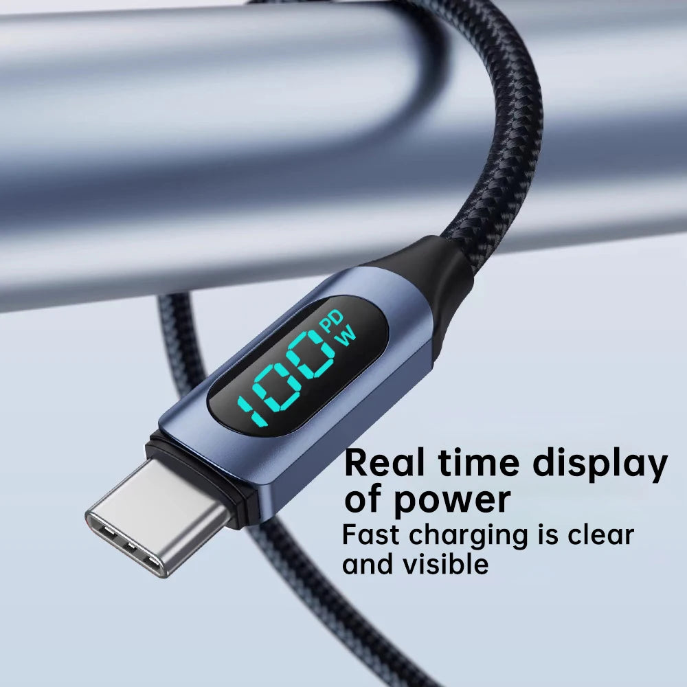 NNBILI Type C to Type C Cable 100W PD Fast Charging Charger USB C to USB C Display Cable For POCO f3 Realme Macbook iPad