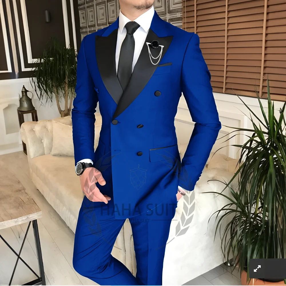Men's Tailored 2-Piece Fashion Wedding Groom Best Man Dinner Engagement Tuxedo Suit