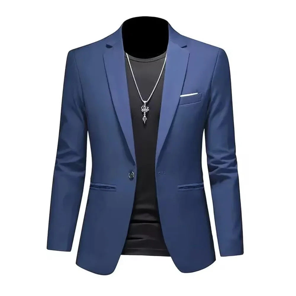 Men's Trendy Leisure Formal Jacket Slim Fit Non-Ironing Single Button