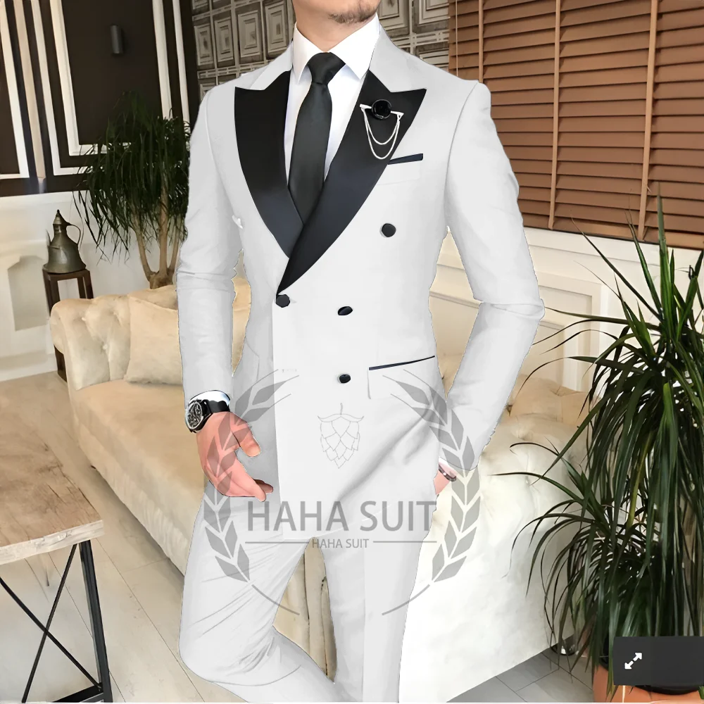 Men's Tailored 2-Piece Fashion Wedding Groom Best Man Dinner Engagement Tuxedo Suit