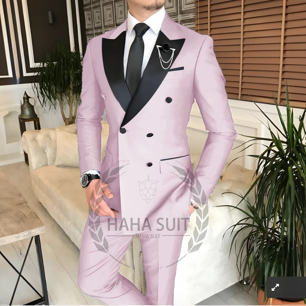 Men's Tailored 2-Piece Fashion Wedding Groom Best Man Dinner Engagement Tuxedo Suit
