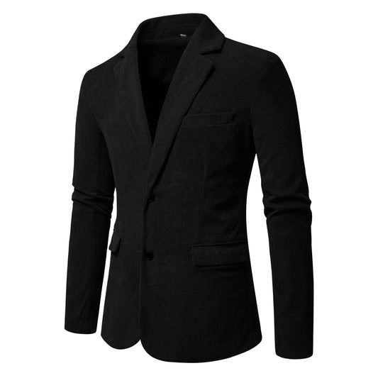 Men's Fashionable Casual Corduroy Suit Jacket with Multiple Pockets