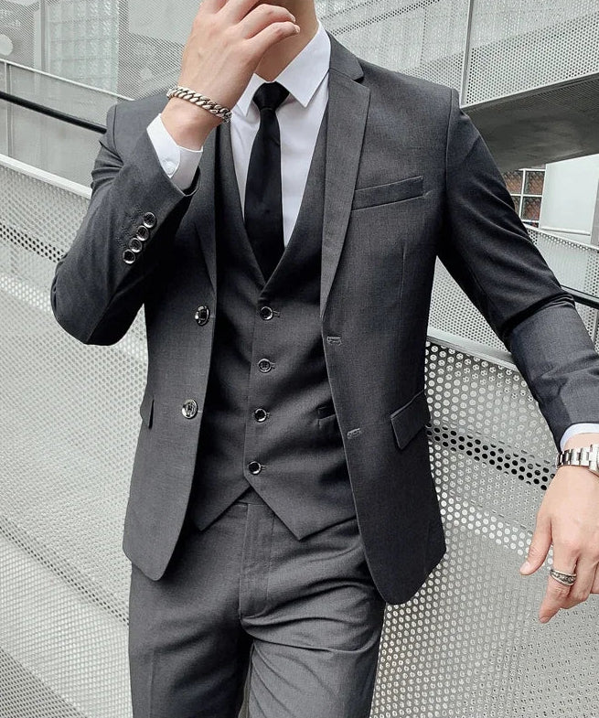 Men's Business Fashion Fair Best Man Suit (Blazer+Vest+Pants)