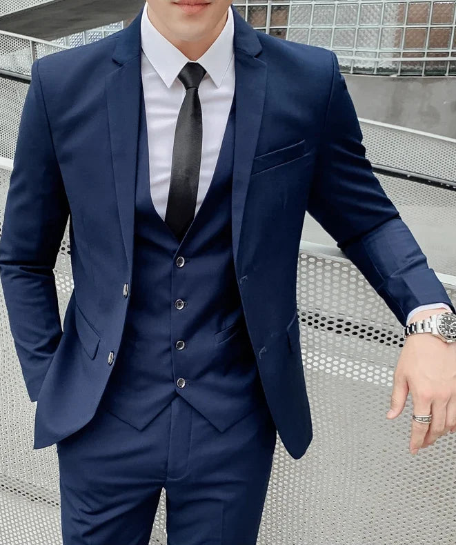 Men's Business Fashion Fair Best Man Suit (Blazer+Vest+Pants)
