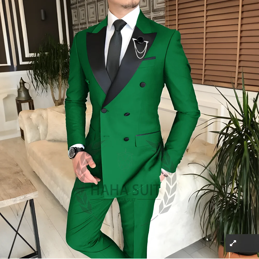 Men's Tailored 2-Piece Fashion Wedding Groom Best Man Dinner Engagement Tuxedo Suit