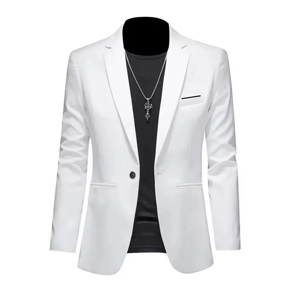 Men's Trendy Leisure Formal Jacket Slim Fit Non-Ironing Single Button