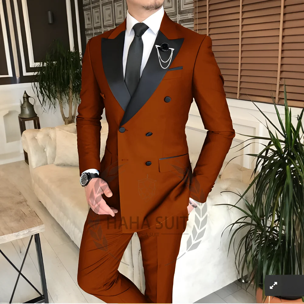 Men's Tailored 2-Piece Fashion Wedding Groom Best Man Dinner Engagement Tuxedo Suit