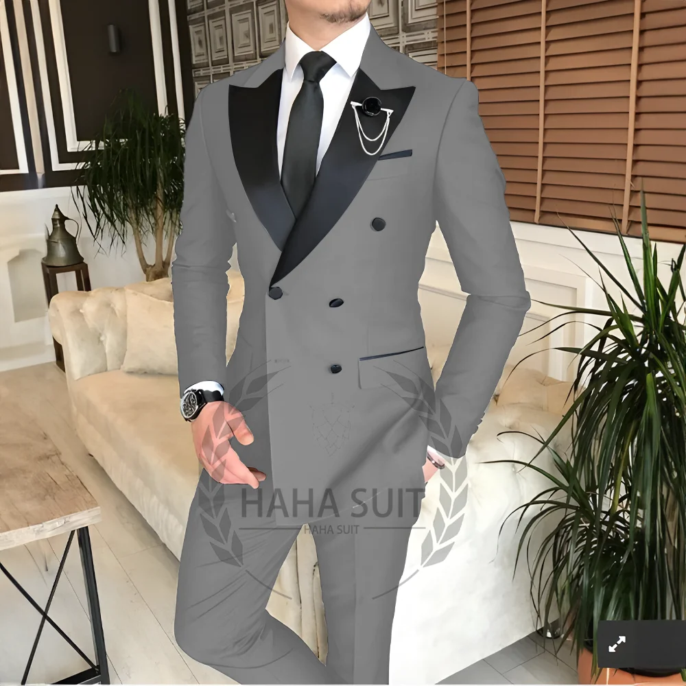 Men's Tailored 2-Piece Fashion Wedding Groom Best Man Dinner Engagement Tuxedo Suit