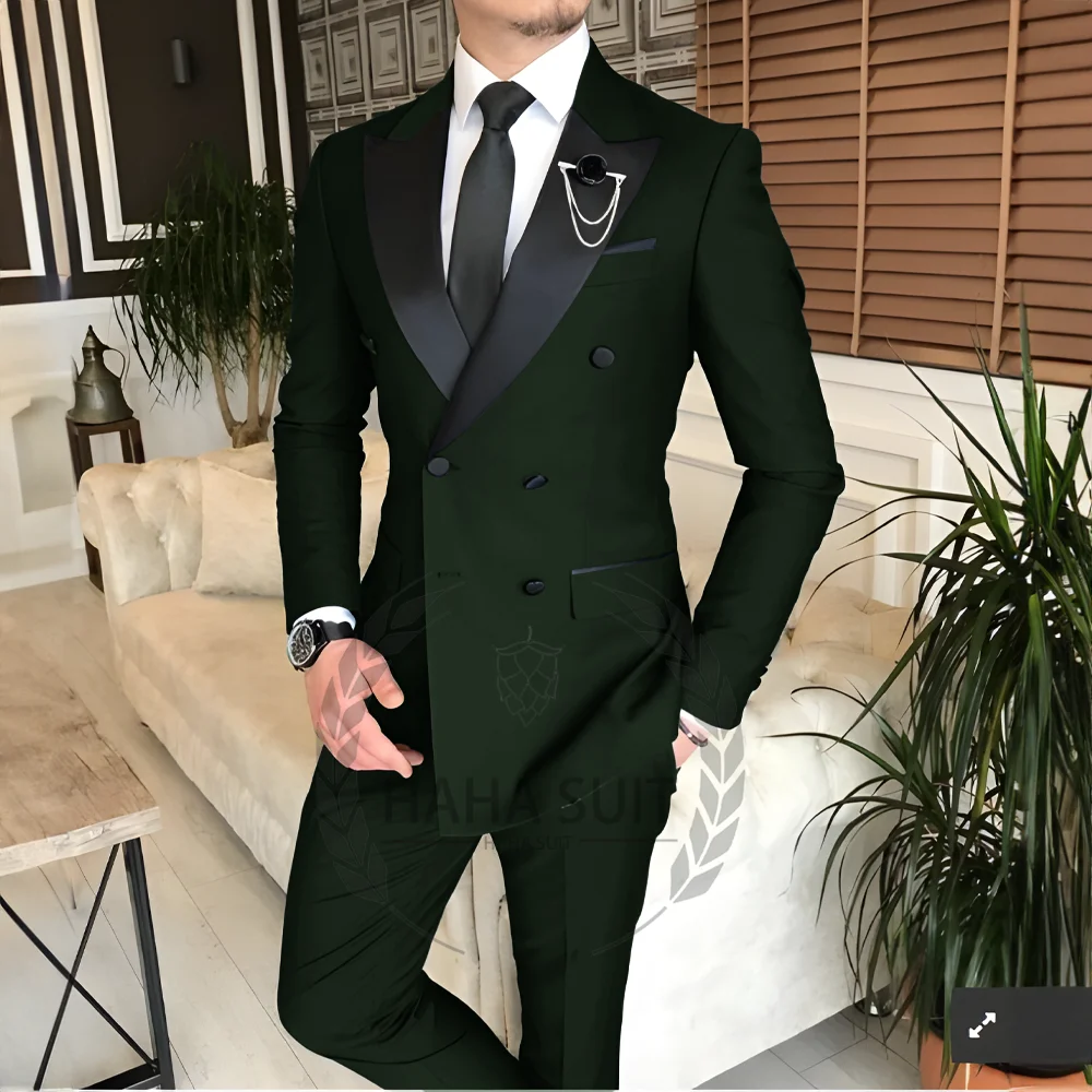 Men's Tailored 2-Piece Fashion Wedding Groom Best Man Dinner Engagement Tuxedo Suit