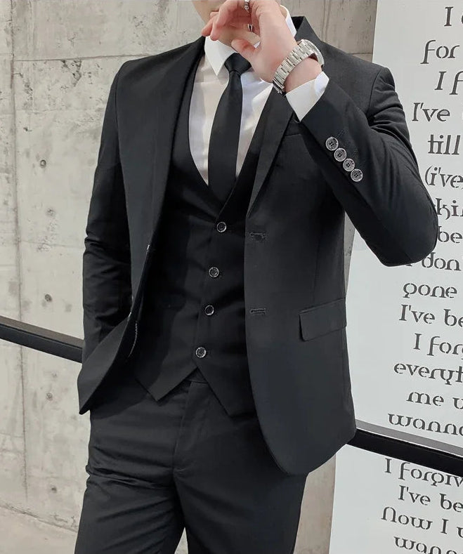 Men's Business Fashion Fair Best Man Suit (Blazer+Vest+Pants)