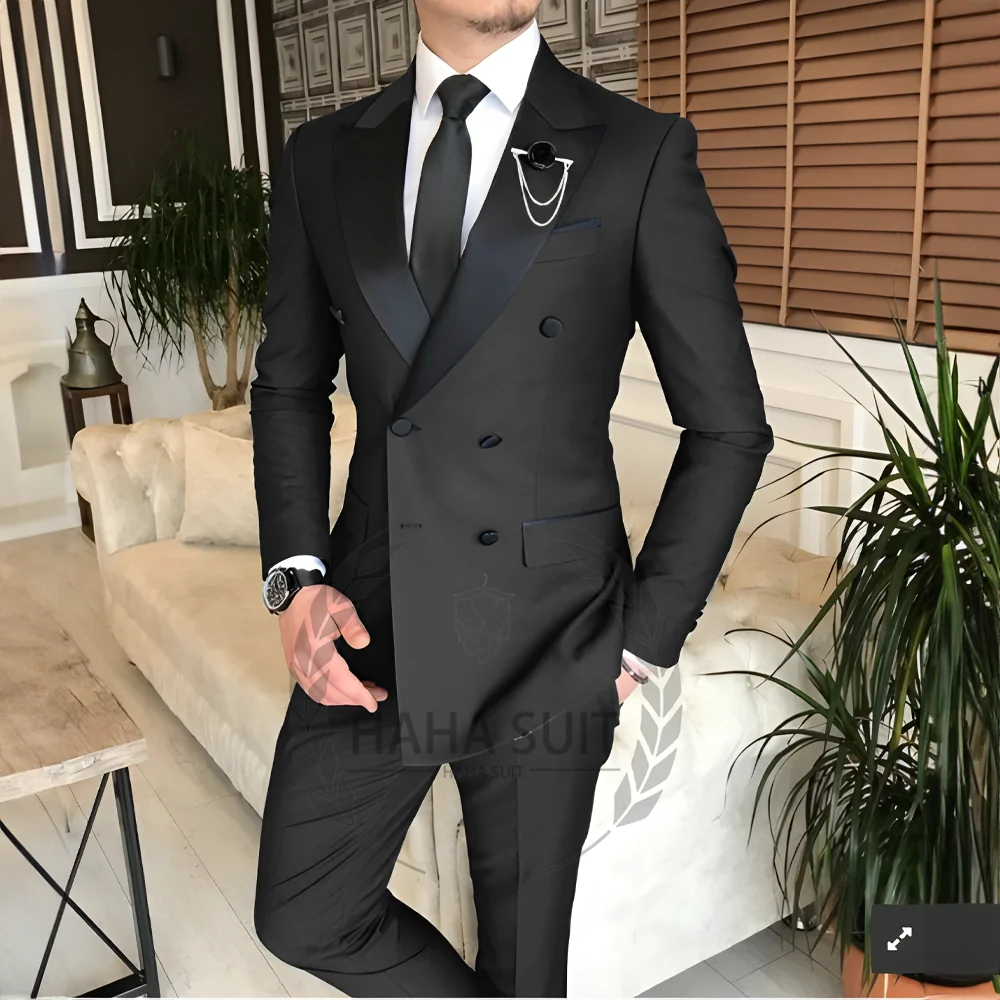 Men's Tailored 2-Piece Fashion Wedding Groom Best Man Dinner Engagement Tuxedo Suit