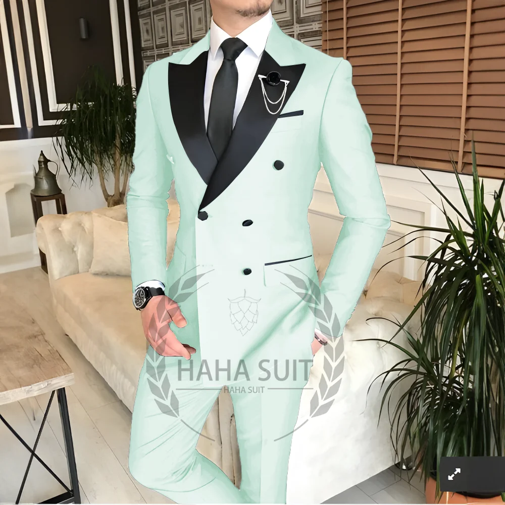 Men's Tailored 2-Piece Fashion Wedding Groom Best Man Dinner Engagement Tuxedo Suit