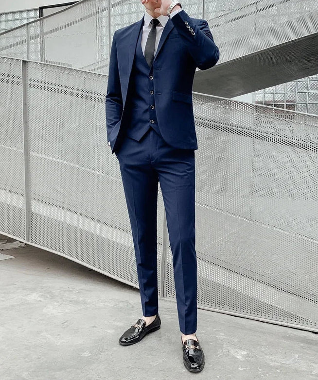 Men's Business Fashion Fair Best Man Suit (Blazer+Vest+Pants)