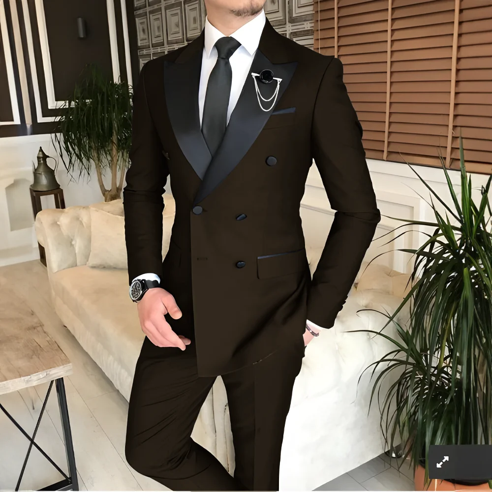 Men's Tailored 2-Piece Fashion Wedding Groom Best Man Dinner Engagement Tuxedo Suit