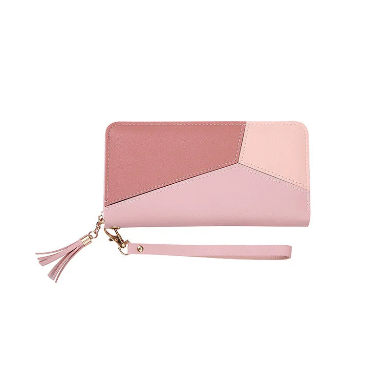 Women’s Fashion Zippered Coin Card Holder PU Leather Long Billfold Wallet